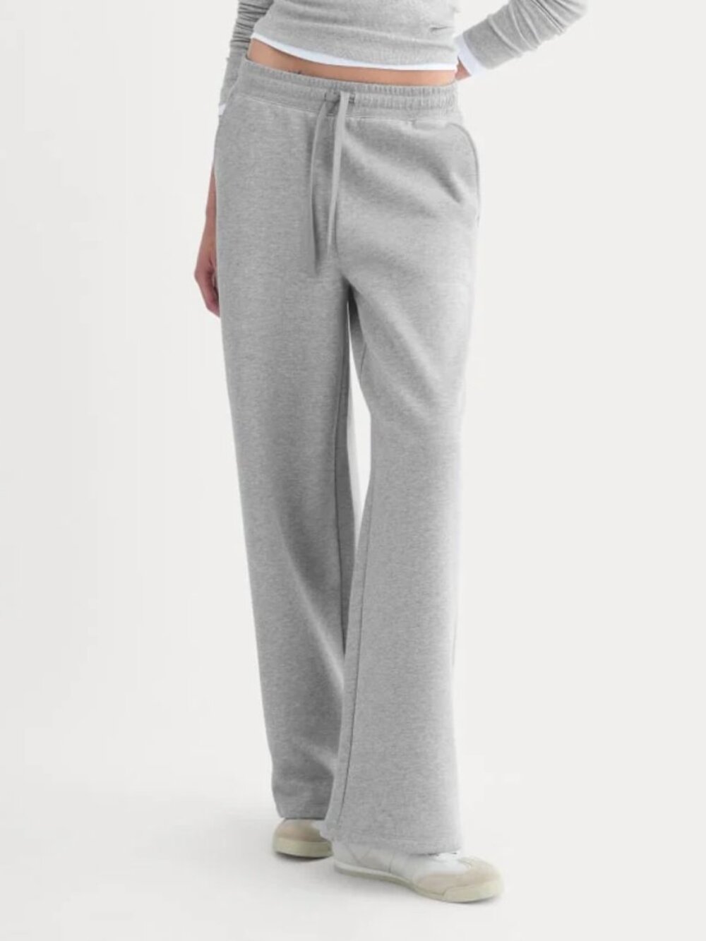 Everlane Luxe Fleece Wide Leg Sweatpant Vintage Heather Gray Women's Size Medium